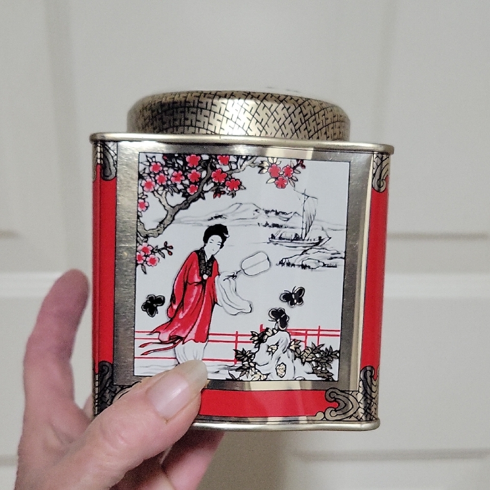 Vintage Oriental Design Tea Tin